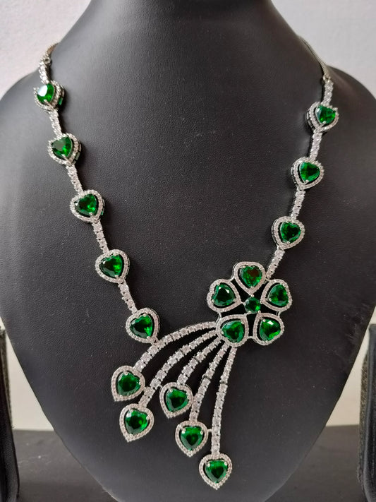 Emerald Green Daisy Victorian Jewellery Set