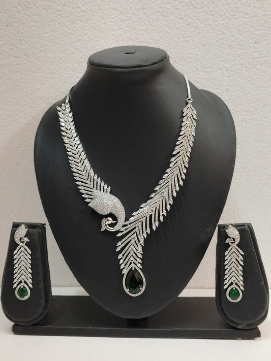Emerald Green Peacock Victorian Jewellery Set