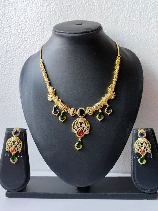 Golden Yuvika Victorian Jewellery Set