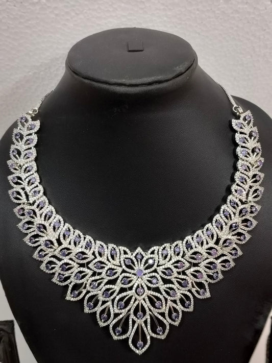 Lavender Purple Jasmine Victorian Jewellery Set