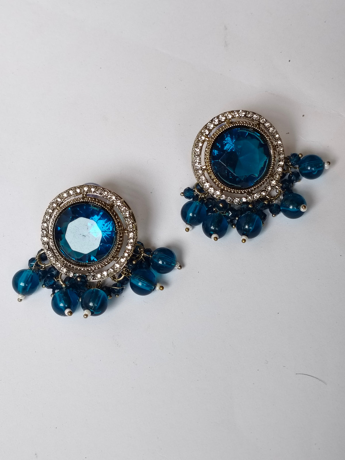 Oceanic Blue Riya Kundan Jewellery Set