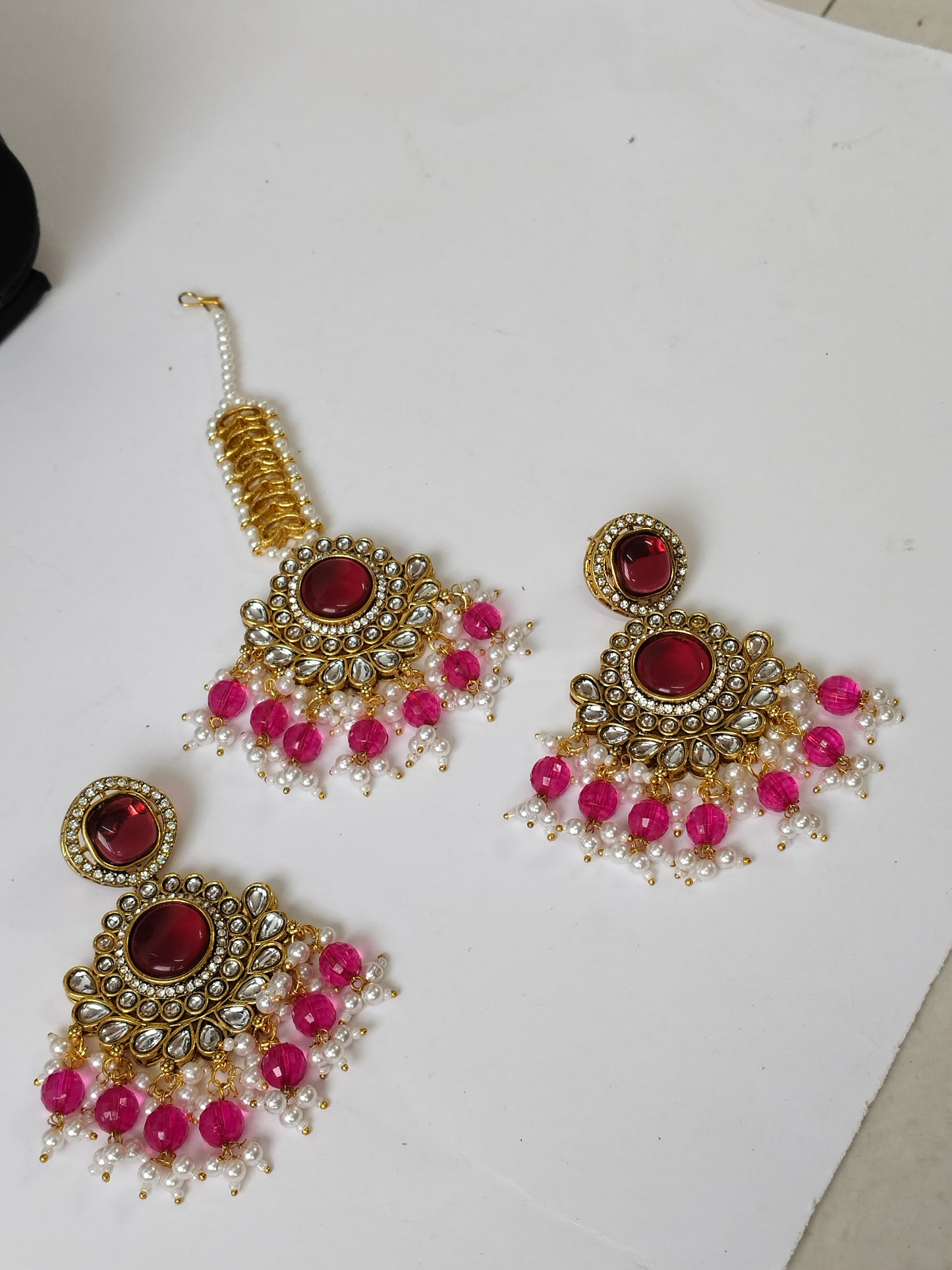 Rani Pink Zeenat Heritage Jewellery Set