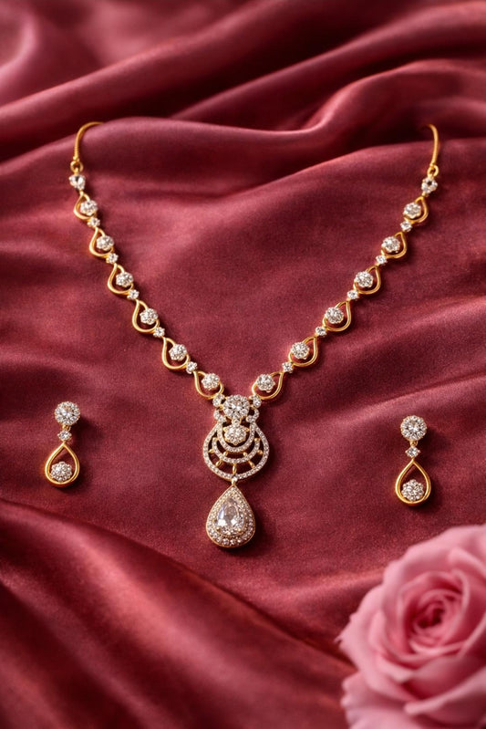 Golden Mimi Zirconia Jewellery Set