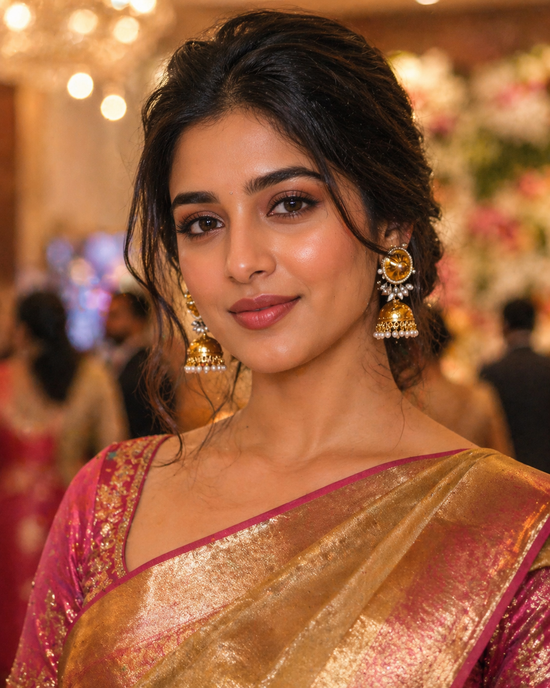 Golden Phul Jhumkis