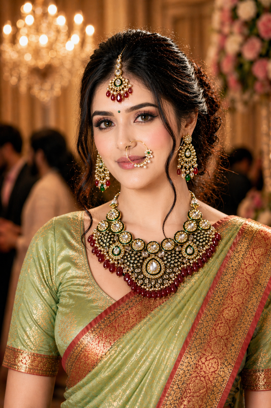 Rubi Red Saiba Bridal Jewellery Set