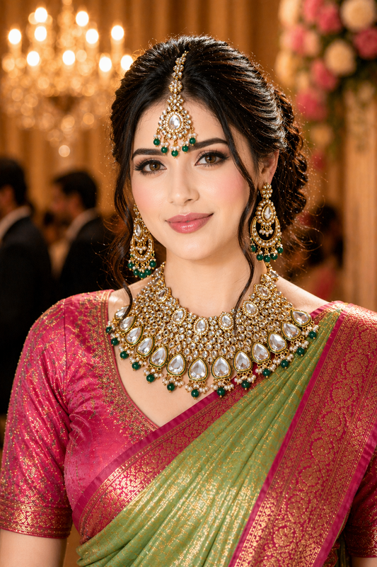 Emerald Kasturi Bridal Jewellery Set