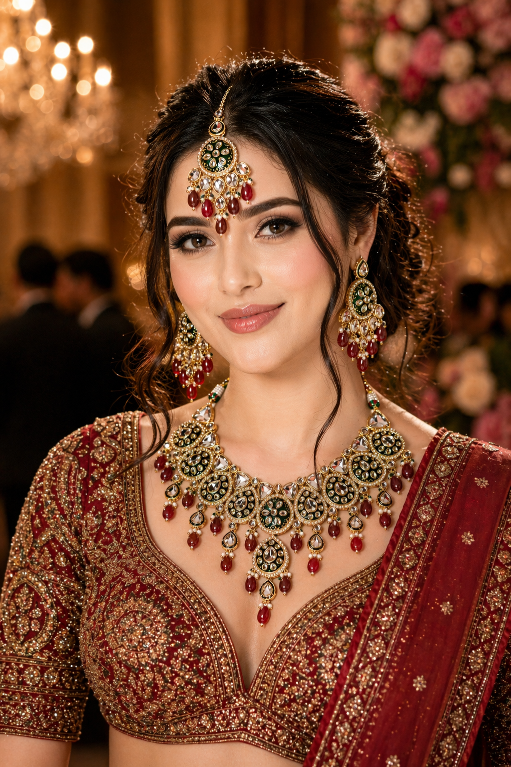 Rubi Red Radhika Bridal Jewellery Set