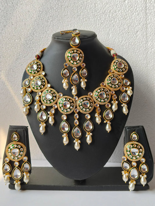 Emerald Green Behula Bridal Jewellery Set