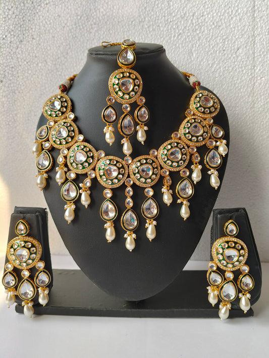 Emerald Green Behula Bridal Jewellery Set