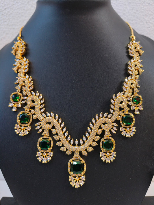 Emerald Green Celine Victorian Diamond Set