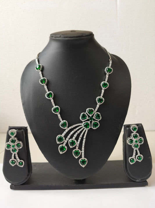 Emerald Green Daisy Victorian Jewellery Set