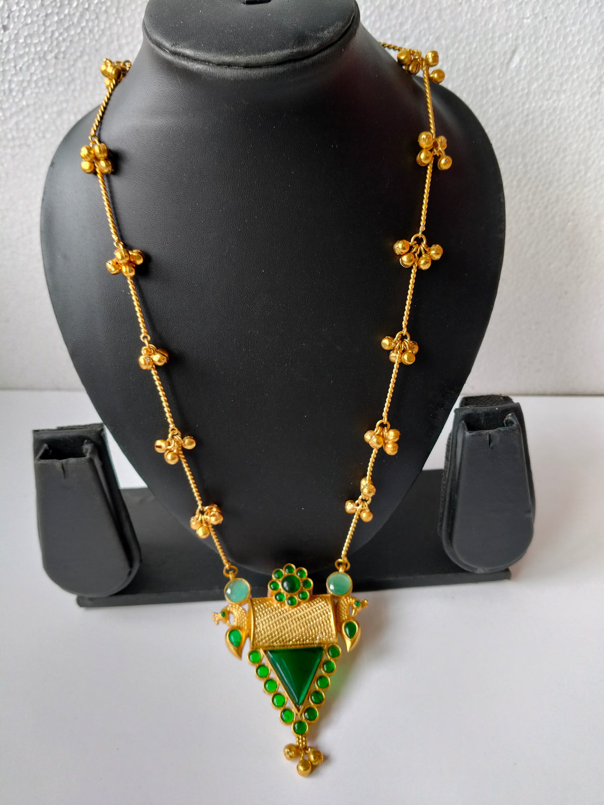 Emerald Green Ghungroo Heritage Jewellery Set