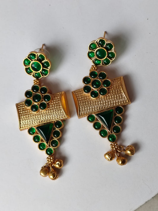 Emerald Green Ghungroo Heritage Jewellery Set