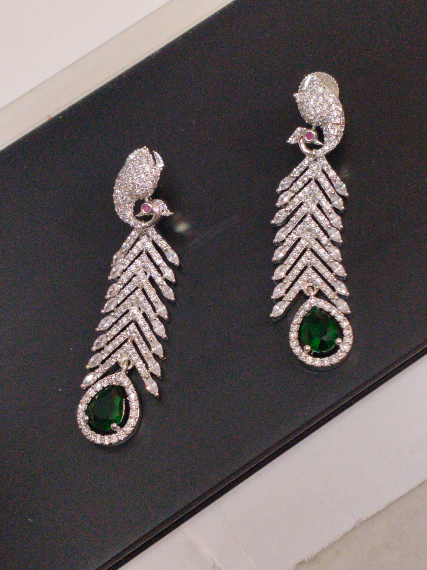 Emerald Green Peacock Victorian Jewellery Set