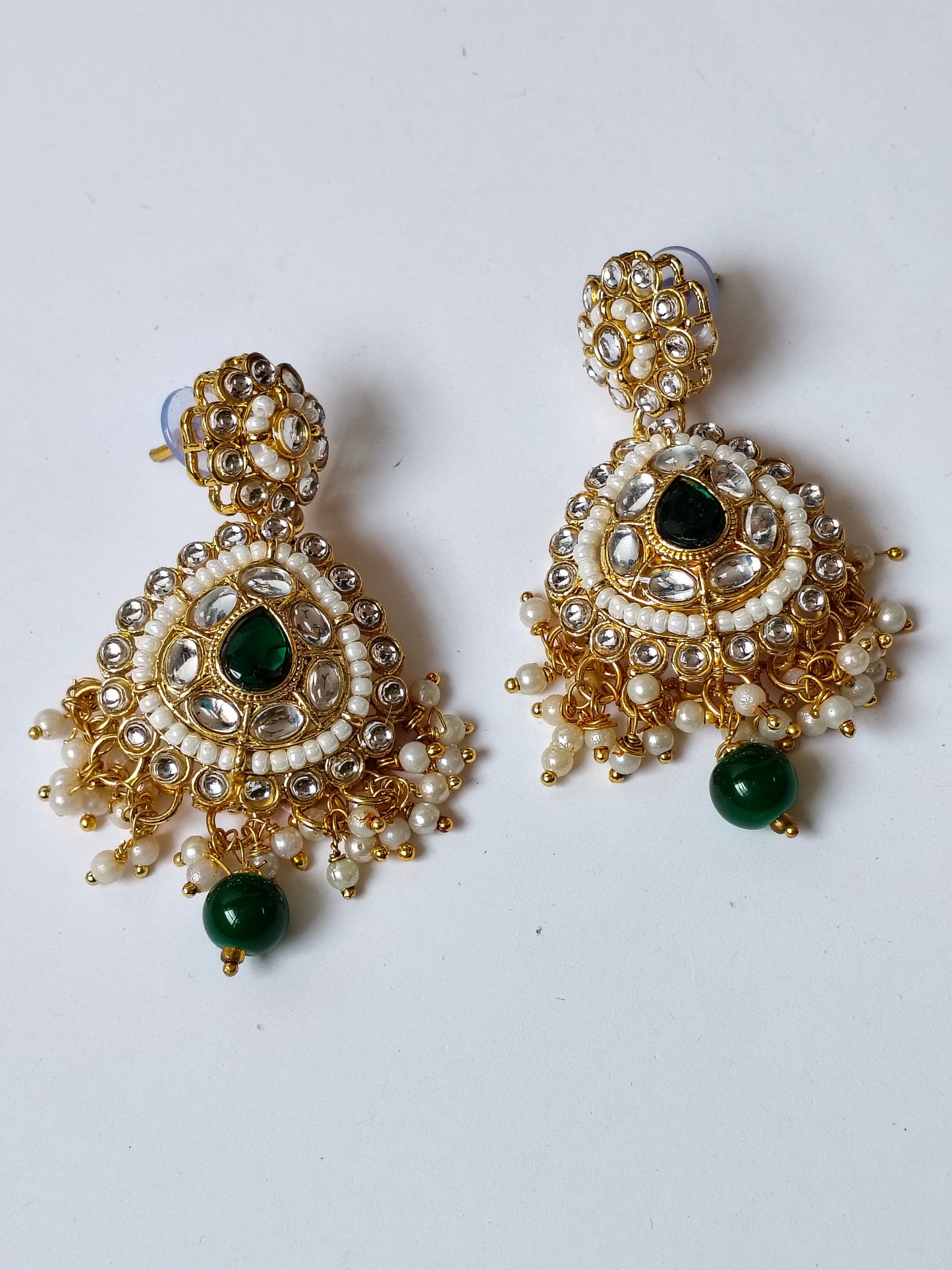 Emerald Green Radha Kundan Jewellery Set