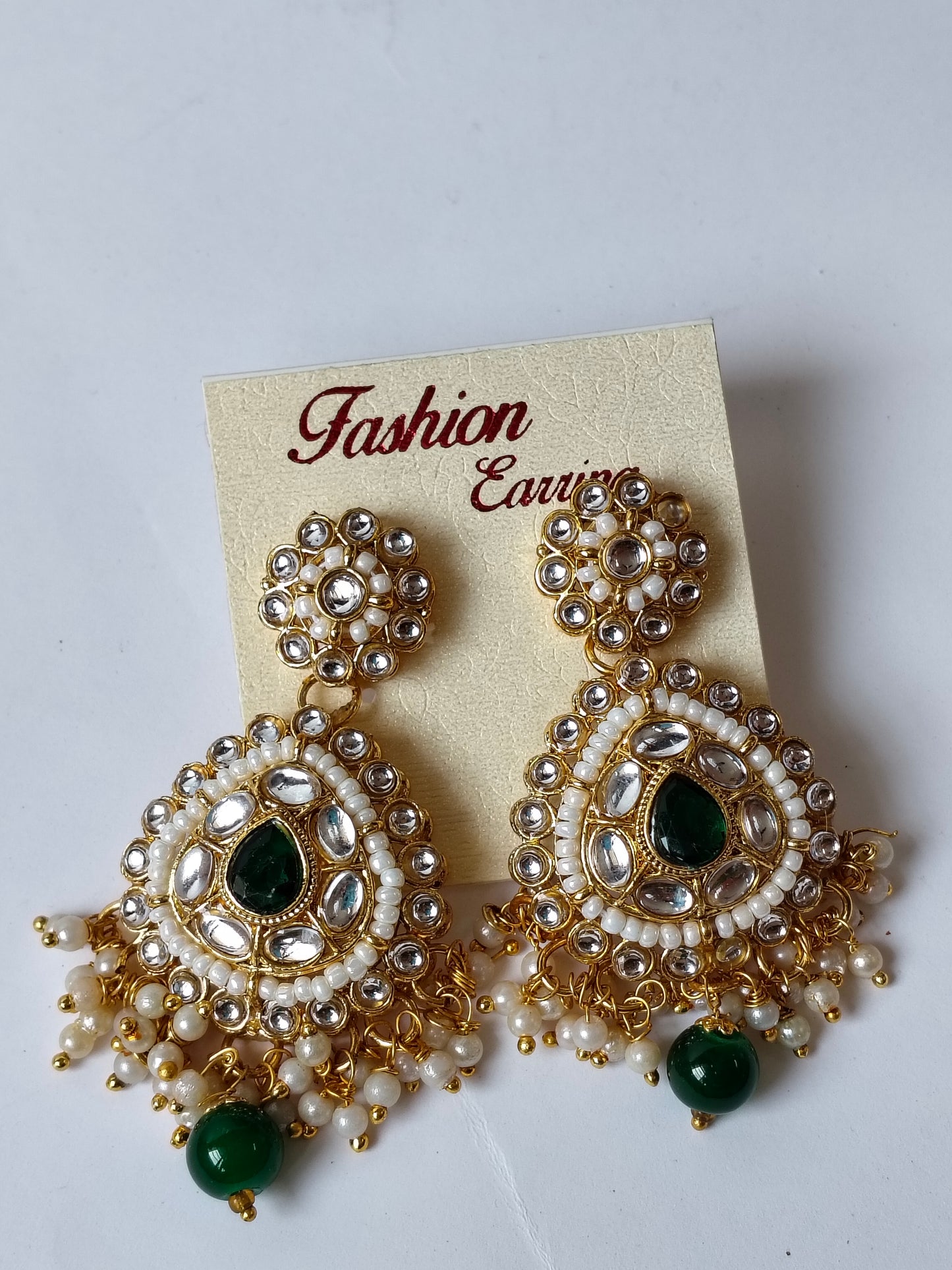 Emerald Green Radha Kundan Jewellery Set