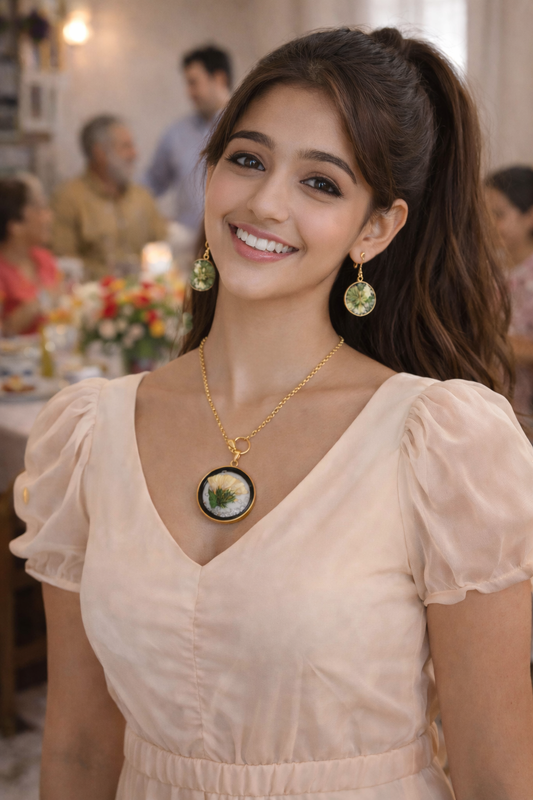 Green Lata Western Chain Pendant Set