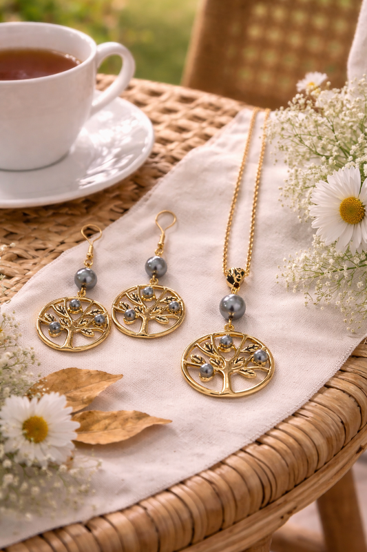 Golden Tree Western Chain Pendant Set