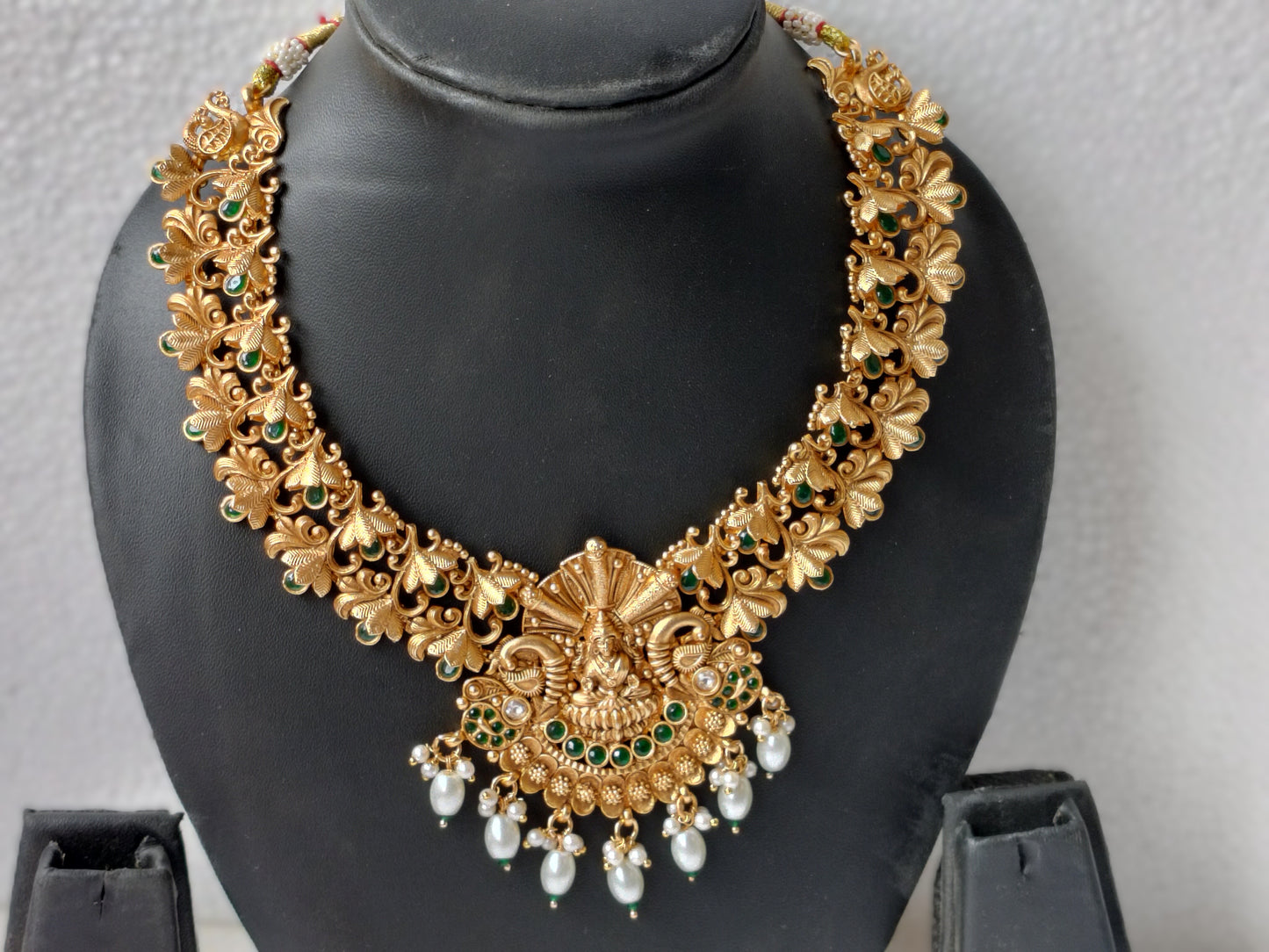 Golden Narayani Temple Jewellery Set