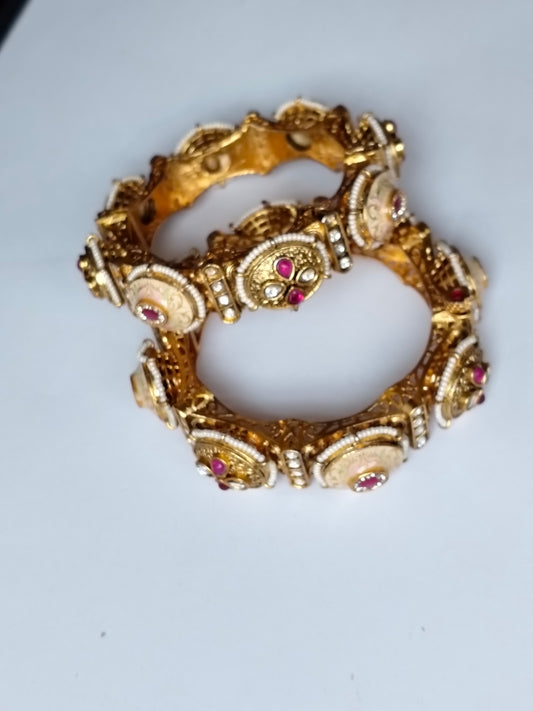 Ivory Rajwadi Heritage Openable Bangle