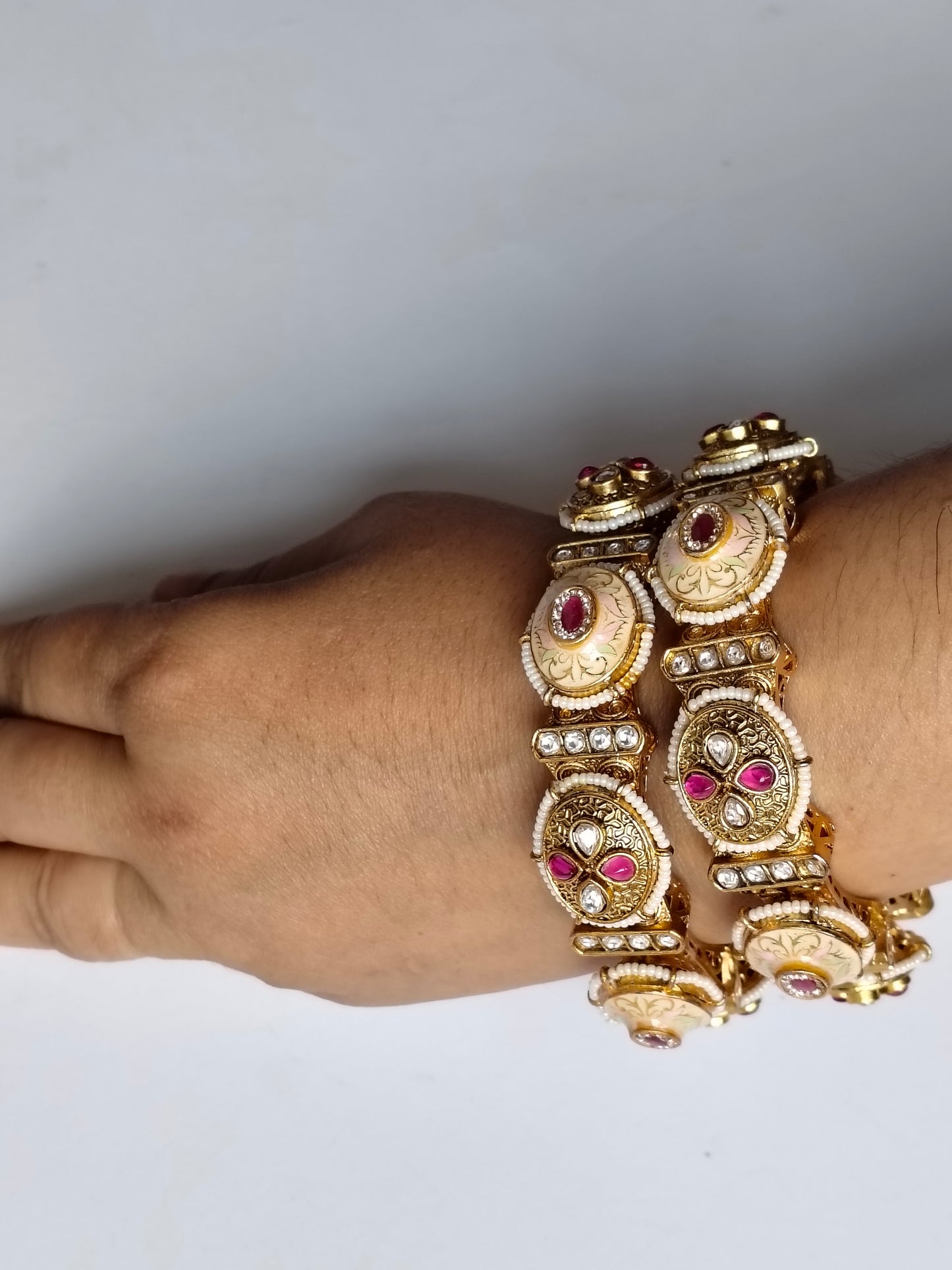 Ivory Rajwadi Heritage Openable Bangle