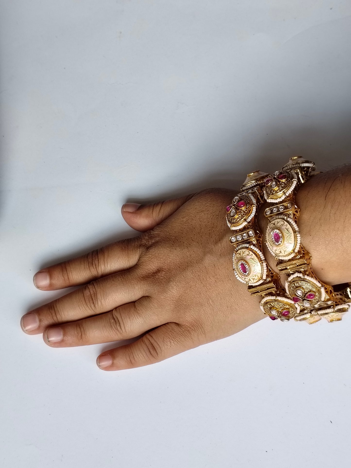 Ivory Rajwadi Heritage Openable Bangle