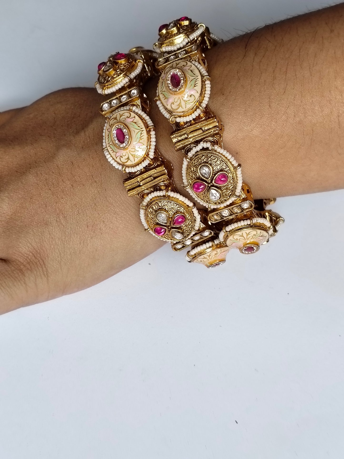 Ivory Rajwadi Heritage Openable Bangle