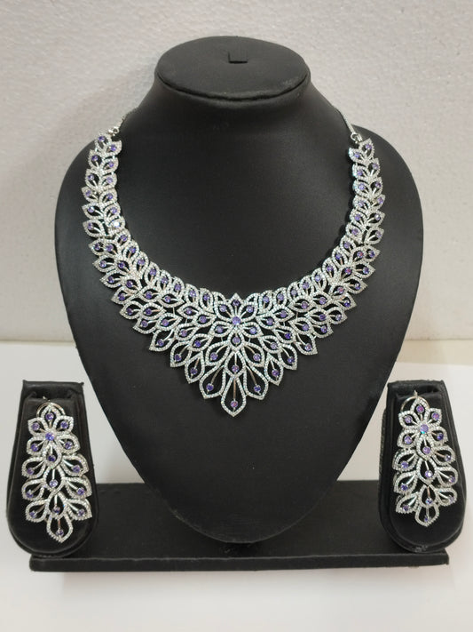 Lavender Purple Jasmine Victorian Jewellery Set