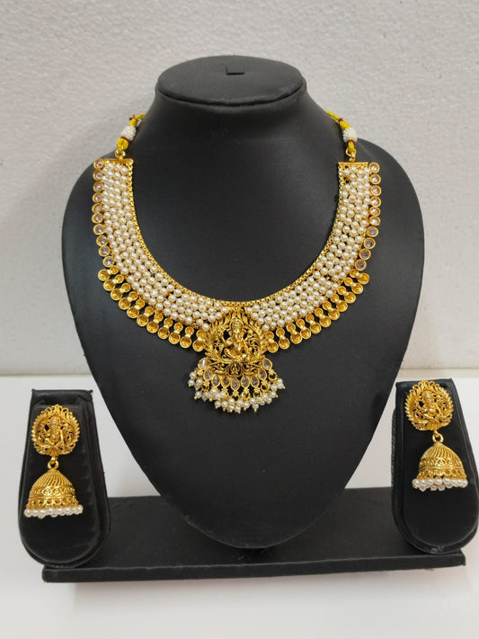 Moti Ganesha Temple Jewellery set