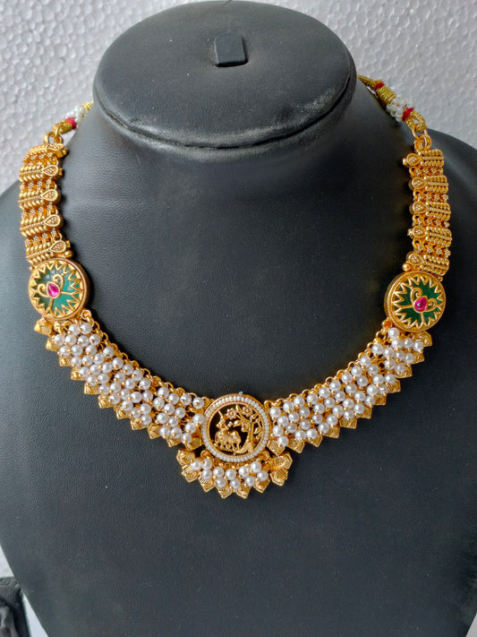 Moti Maharana Temple Jewellery Set