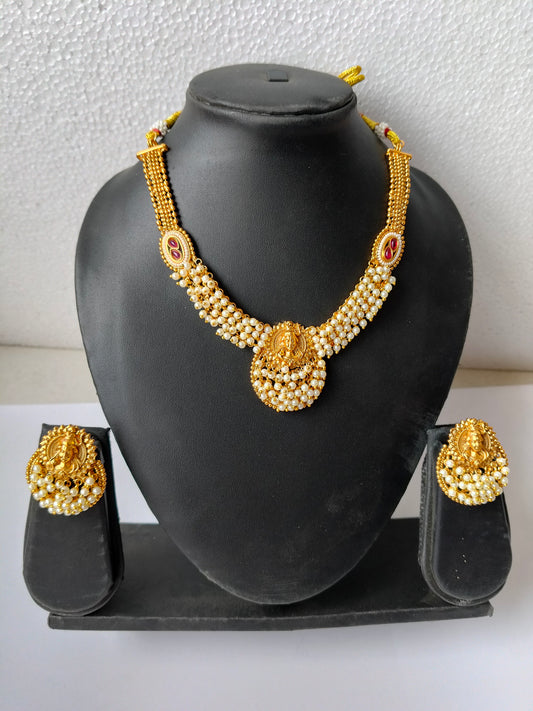 Moti Shiva Temple Jewellery Set