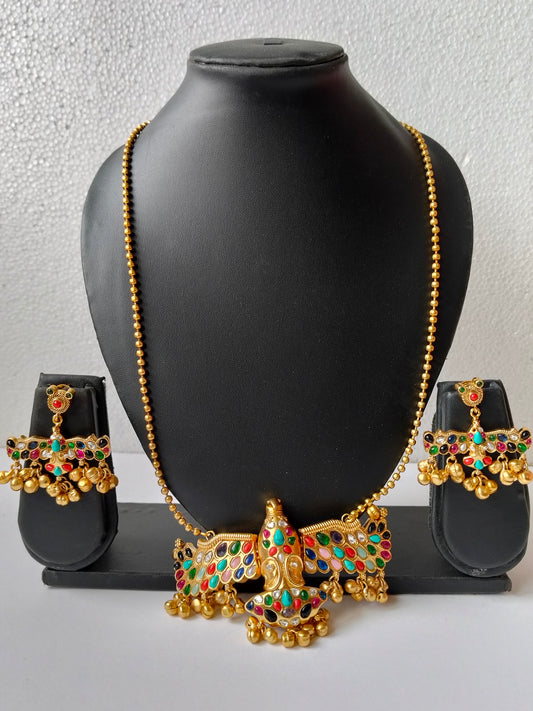Multicolor Pakhi Heritage Jewellery Set