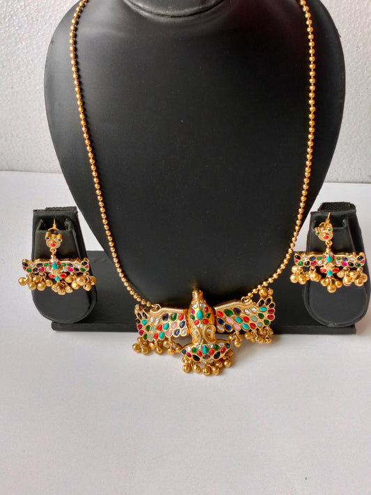 Multicolor Pakhi Heritage Jewellery Set