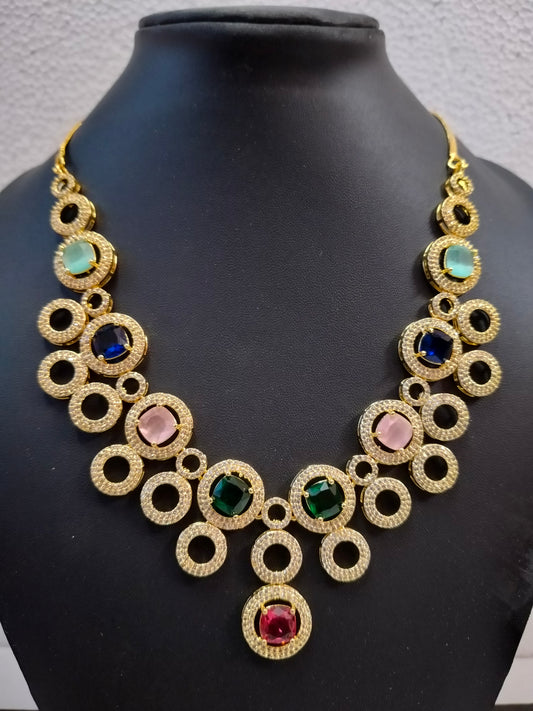 Multicolor Vamika Victorian Jewellery Set