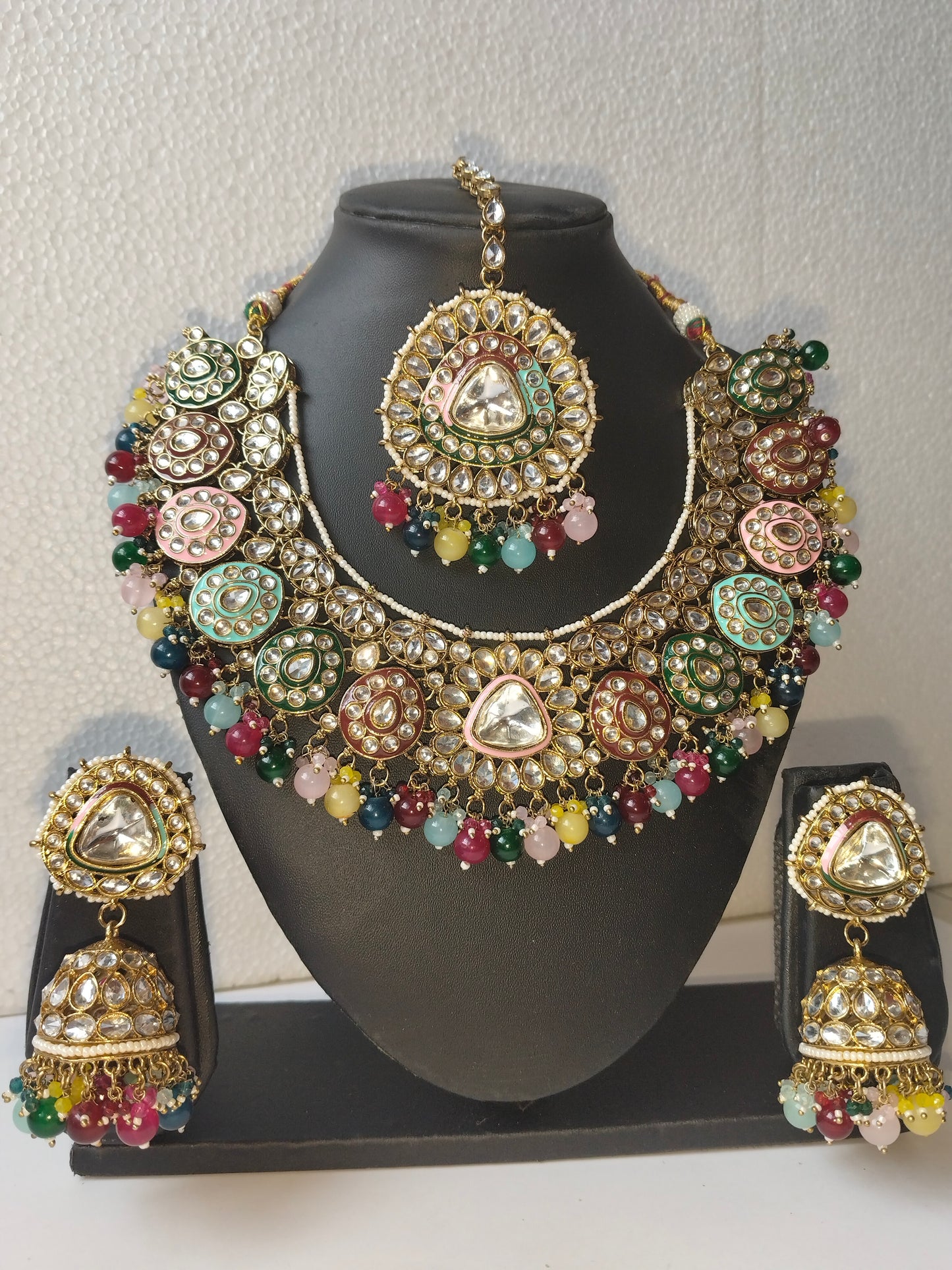 Multicolour Anarkali Bridal Jewellery Set