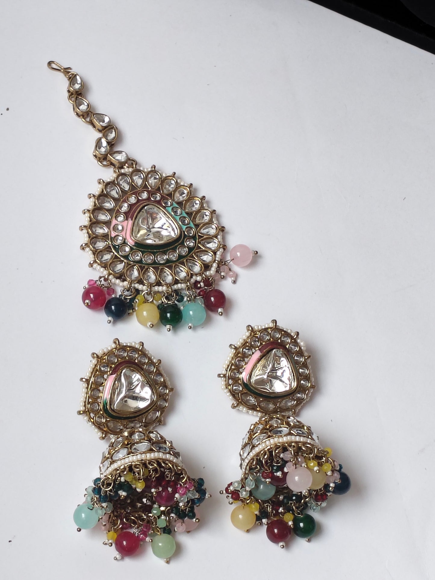 Multicolour Anarkali Bridal Jewellery Set