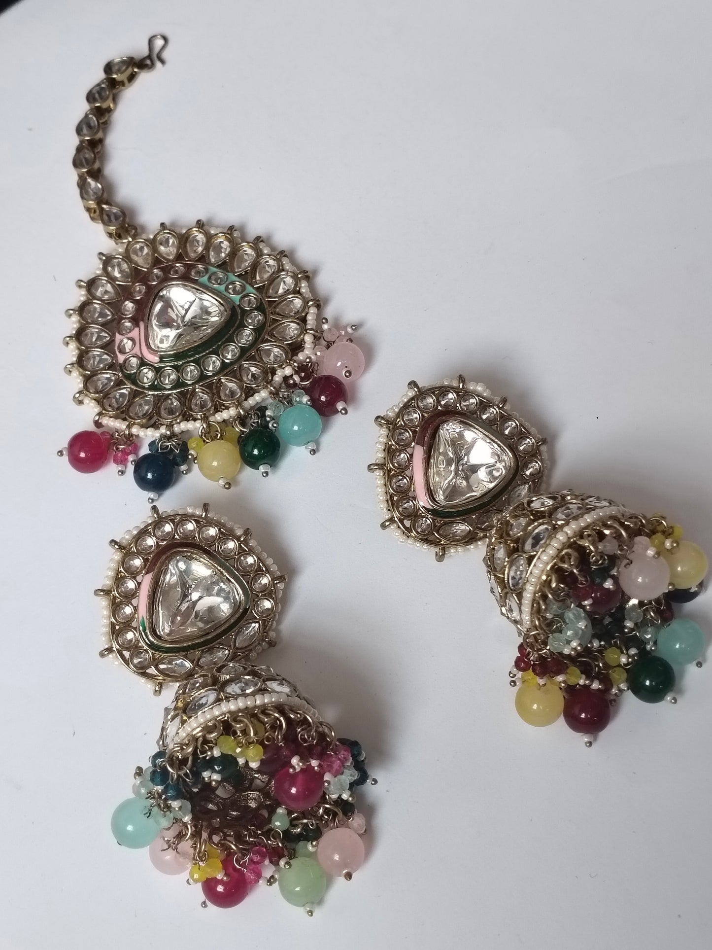 Multicolour Anarkali Bridal Jewellery Set