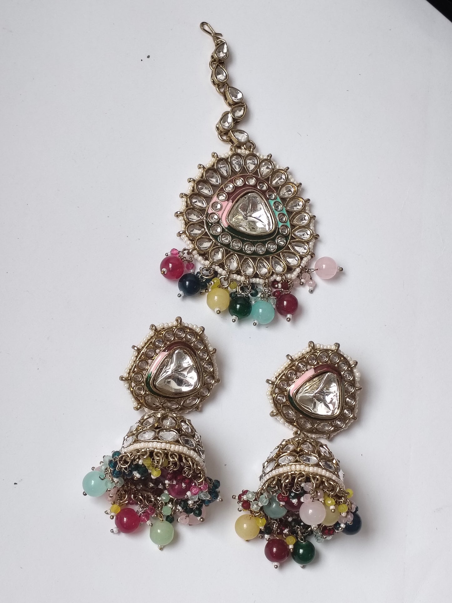 Multicolour Anarkali Bridal Jewellery Set