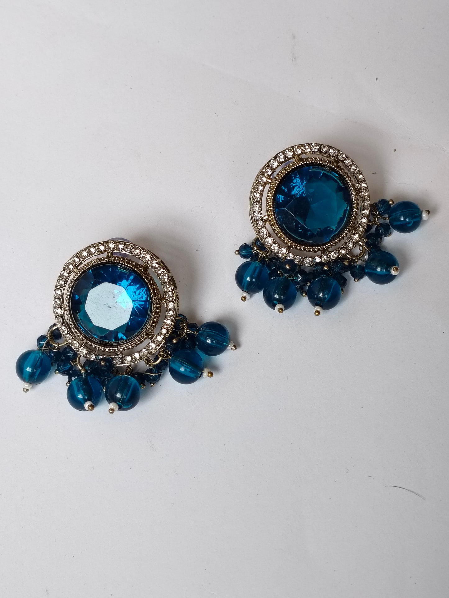 Oceanic Blue Riya Kundan Jewellery Set