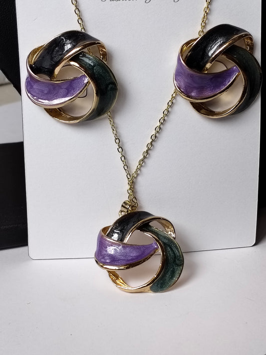 Purple Poppy Western Pendant Set
