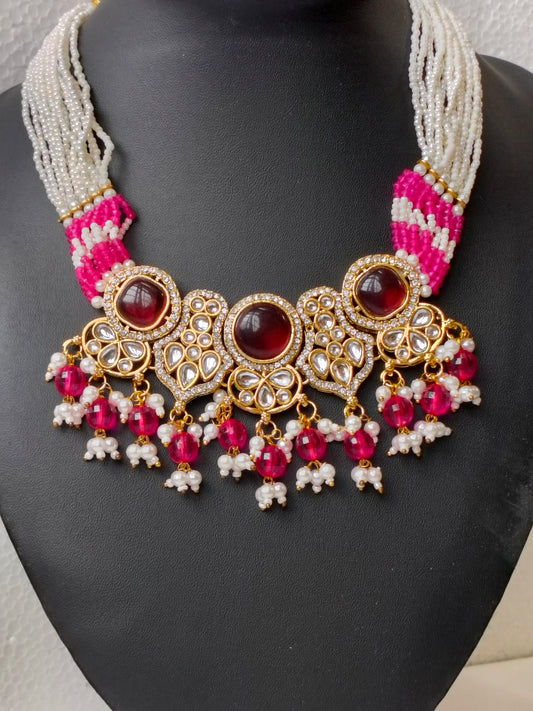 Rani Pink Zeenat Heritage Jewellery Set