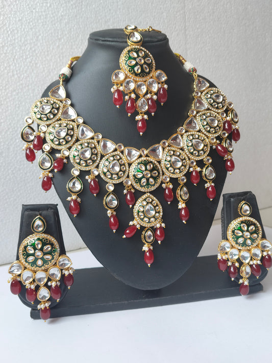 Rubi Red Radhika Bridal Jewellery Set