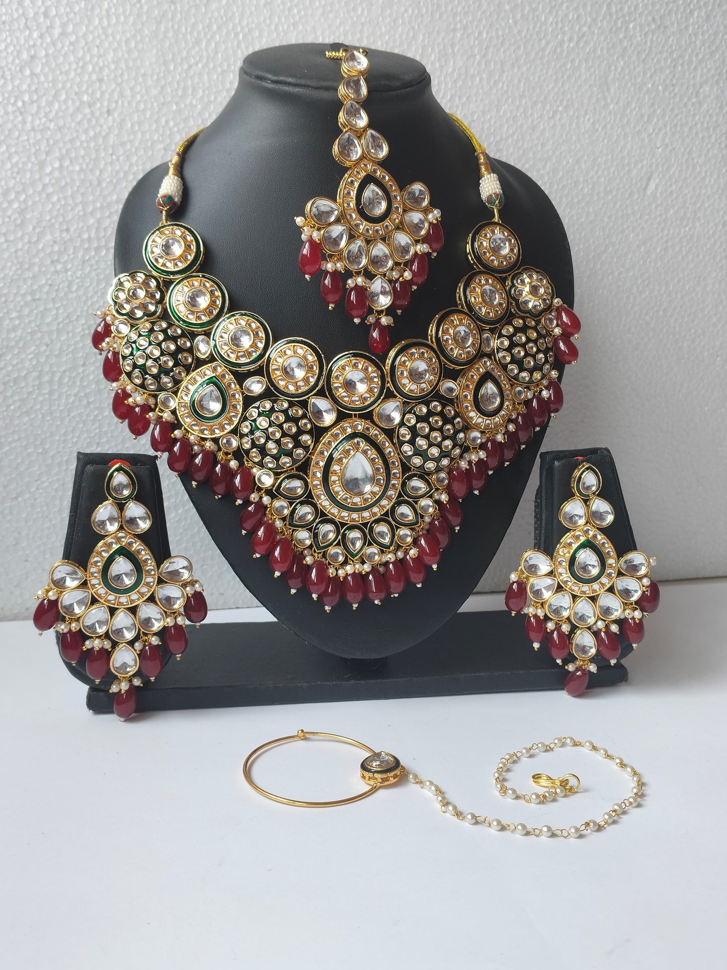 Rubi Red Saiba Bridal Jewellery Set