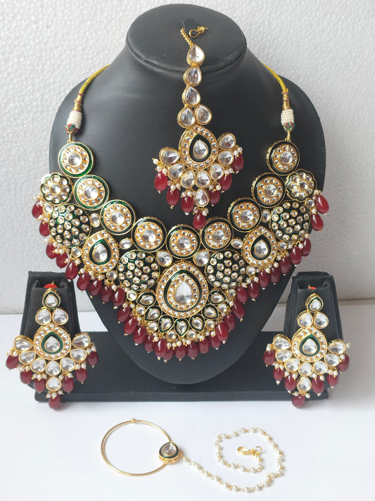 Rubi Red Saiba Bridal Jewellery Set