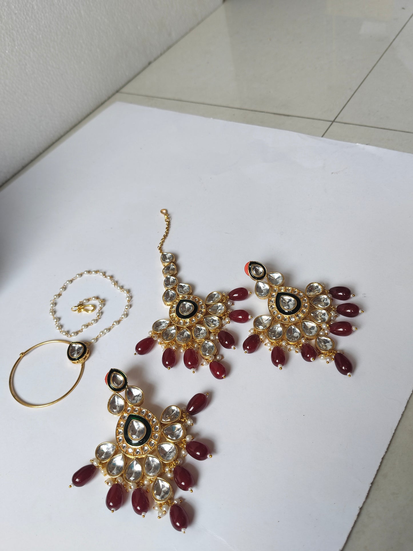 Rubi Red Saiba Bridal Jewellery Set