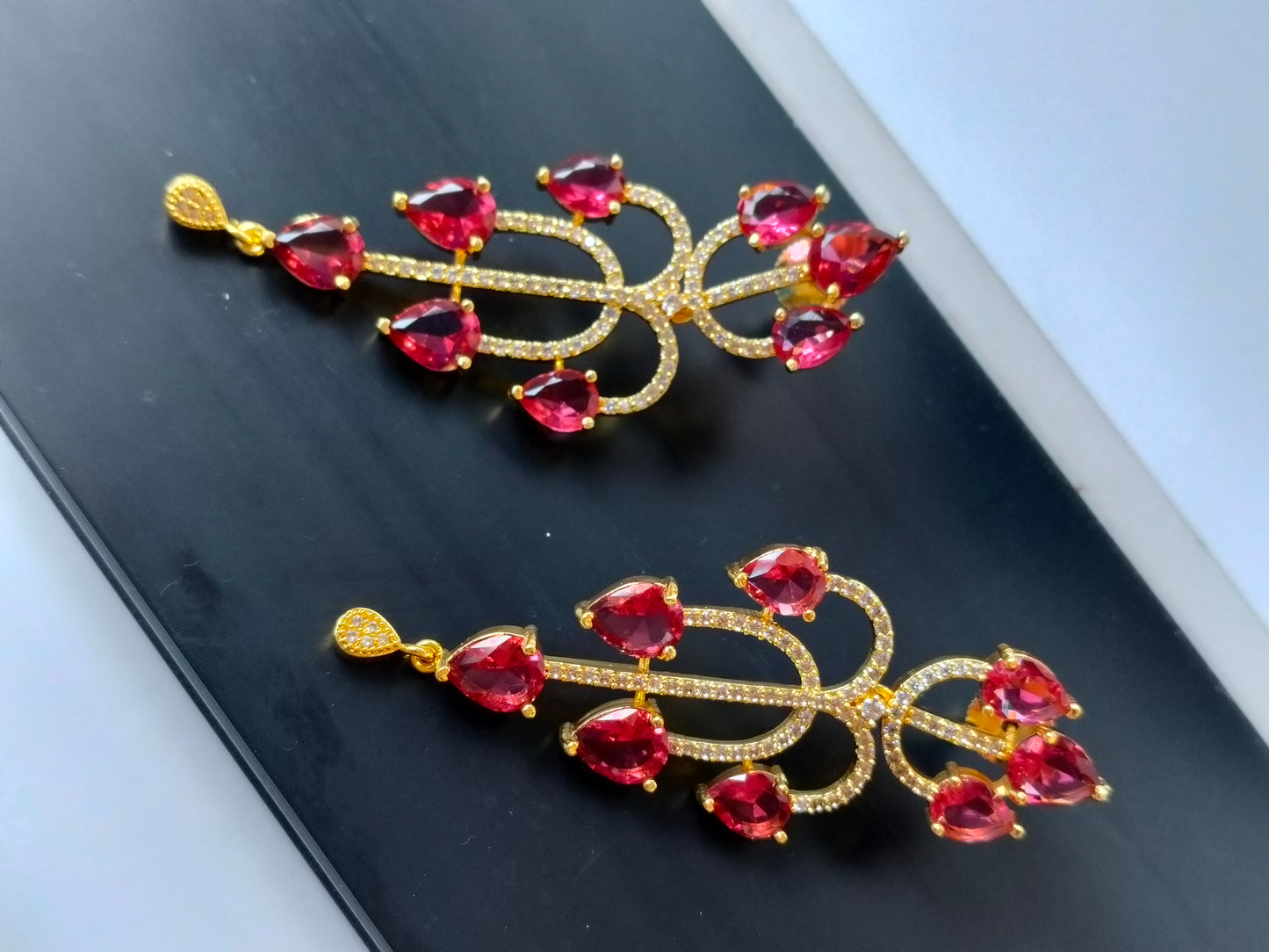 Ruby Red Diana Victorian Jewellery Set