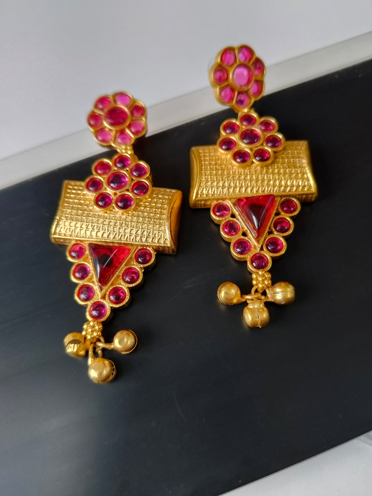 Ruby Red Ghungroo Heritage Jewellery Set