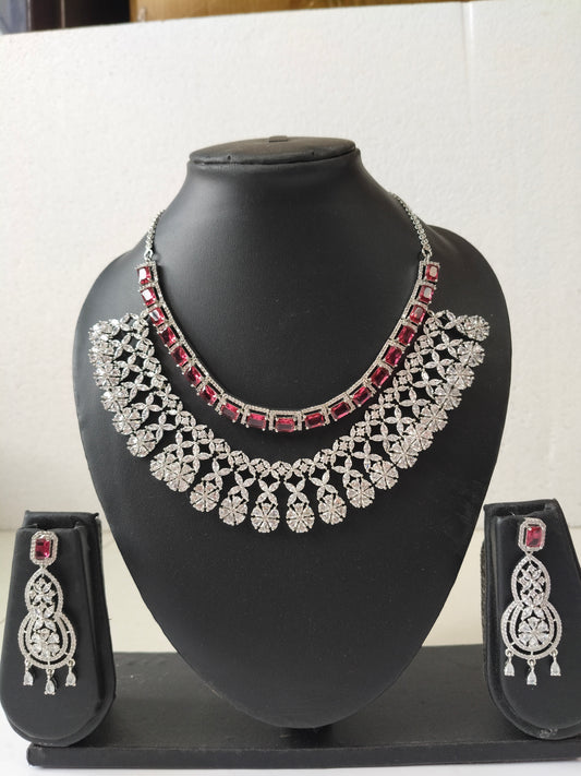 Ruby Red Trisha  Victorian Jewellery Set