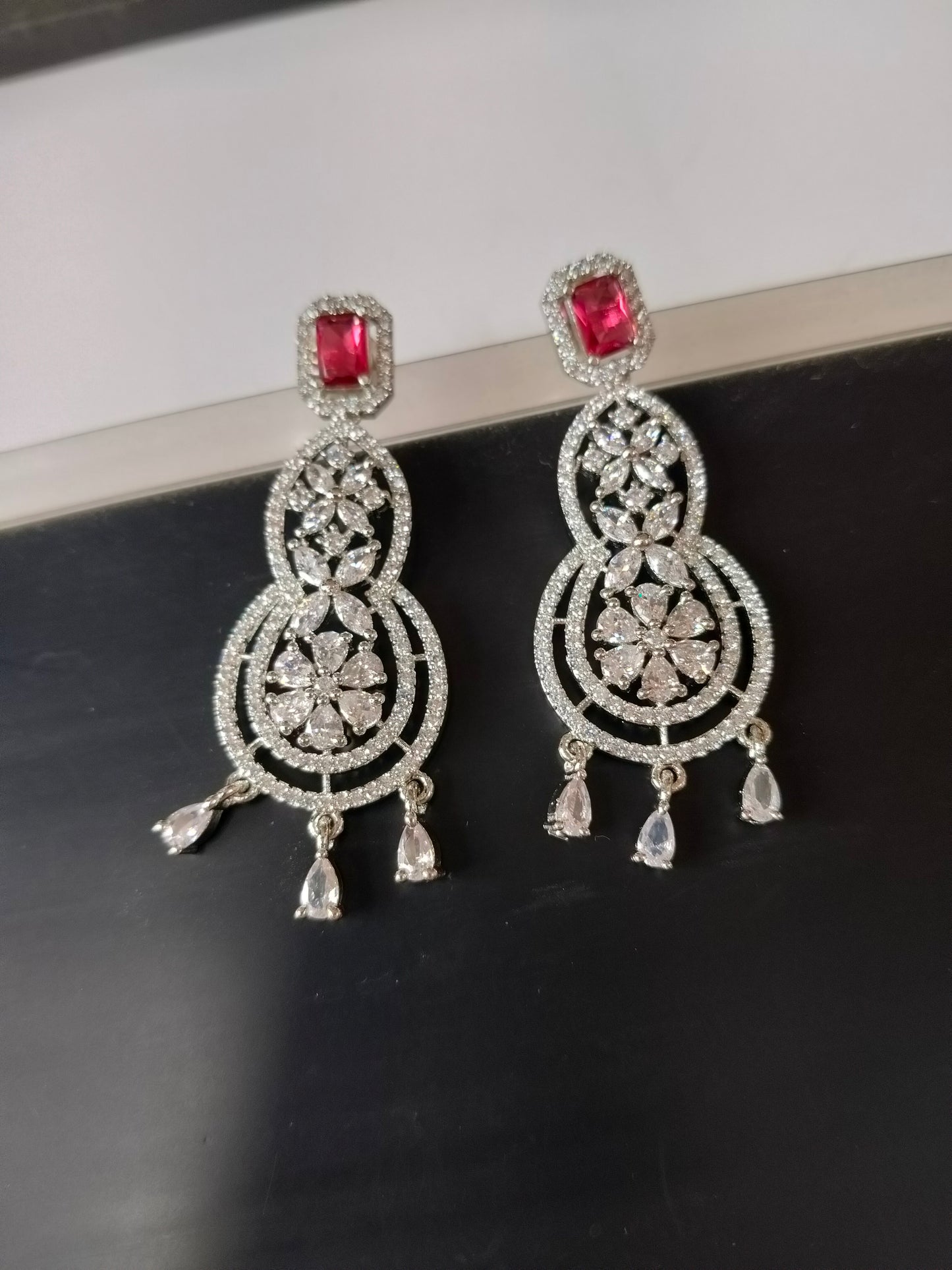Ruby Red Trisha  Victorian Jewellery Set