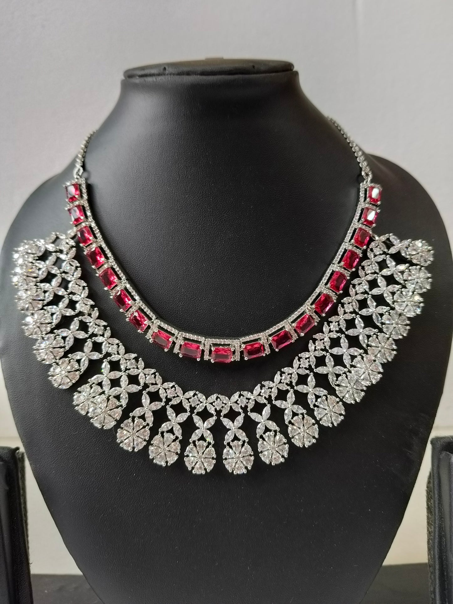 Ruby Red Trisha  Victorian Jewellery Set